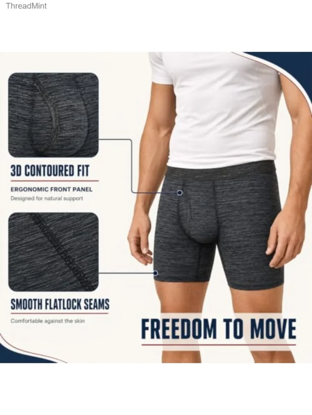 Men's Viscose Boxer Briefs Breathable Comfy Silk Waistband Fly 6''